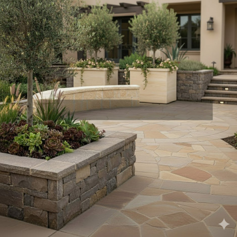 Hardscaping (paths, patios, stone work, planters)